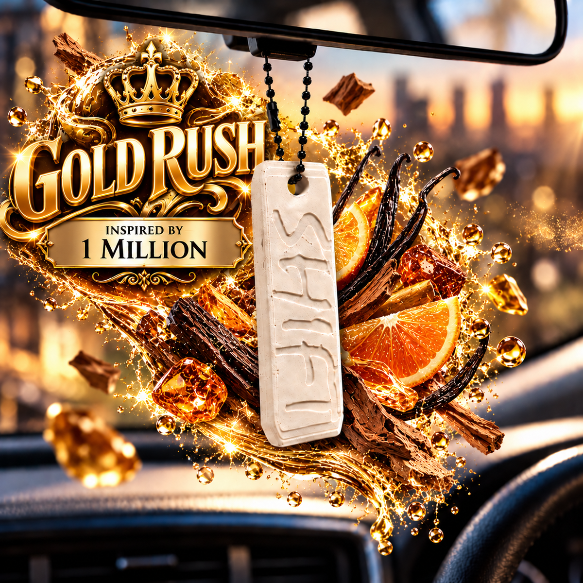 Gold Rush Stone Car Air Freshener – Inspired by 1 Million