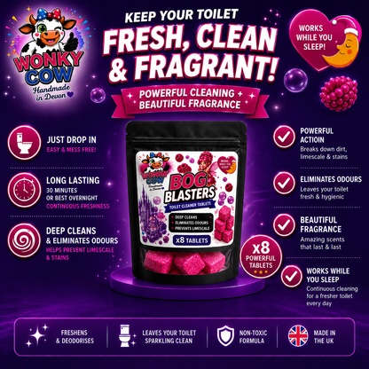 **NEW BIGGER SIZE PACK**Bog Blasters™ Toilet freshener cleaner 8 Tabs (Choose Fragrance)