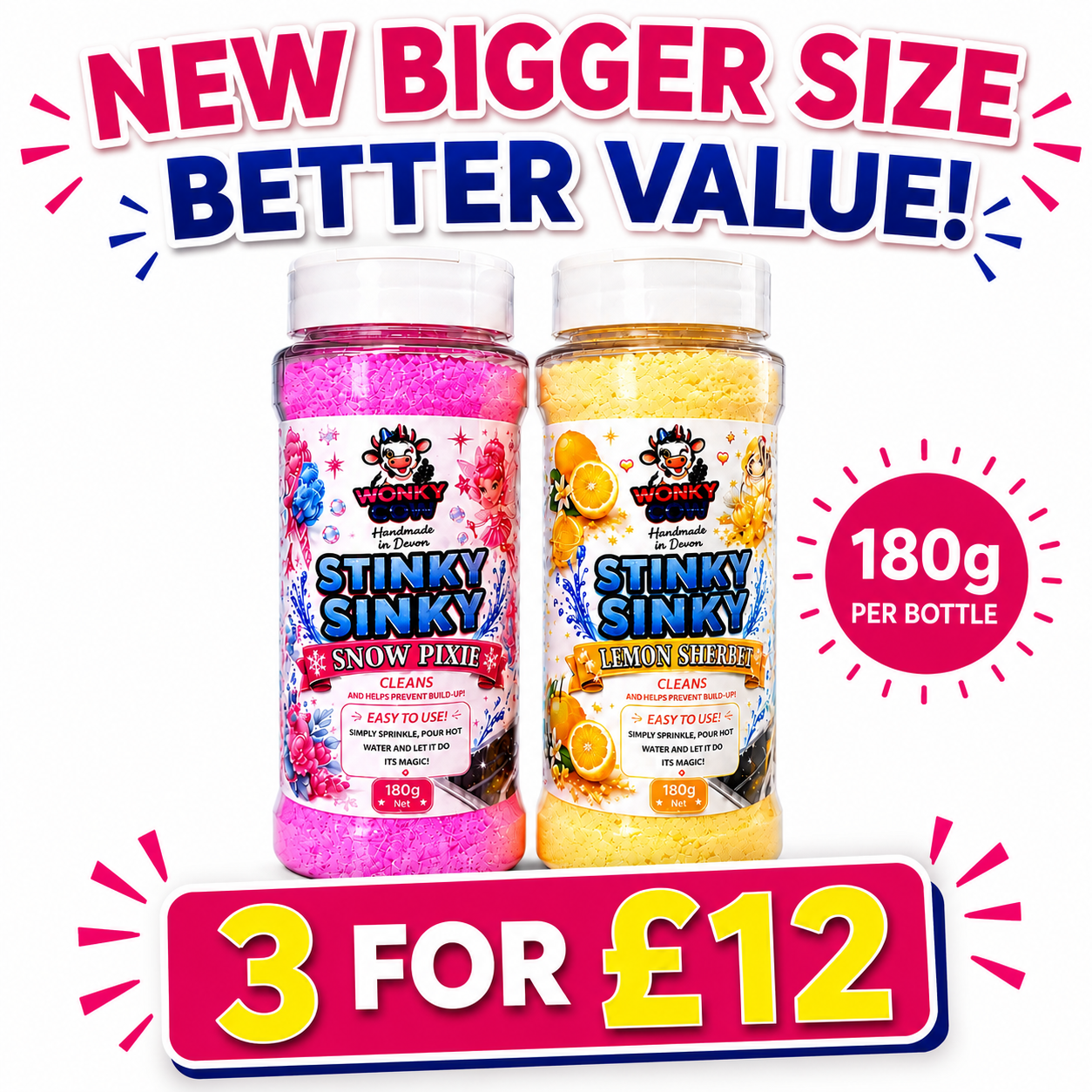 ** BIGGER SIZE BETTER VALUE **  Stinky Sinky™ Sink Freshener 180g