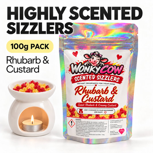 Rhubarb & Custard Scented Sizzlers 100g